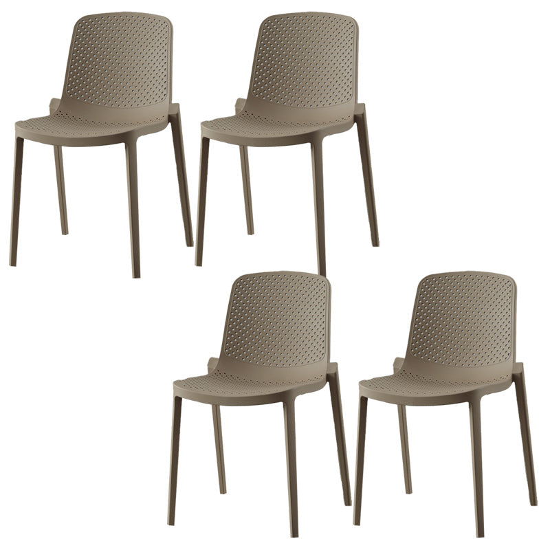 Modern Plastic Chair Parsons Chair in Matte Finish for Kitchen Camel 4 Piece Set Clearhalo 'Dining Chairs' 'Dining Tables & Seating' 'dining_chair' 'furn' 'furn_dining_chair' 'Furniture' 'Kitchen & Dining Furniture' 5435008