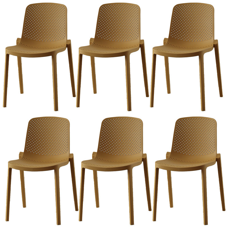 Modern Plastic Chair Parsons Chair in Matte Finish for Kitchen Ginger 6 Piece Set Clearhalo 'Dining Chairs' 'Dining Tables & Seating' 'dining_chair' 'furn' 'furn_dining_chair' 'Furniture' 'Kitchen & Dining Furniture' 5435013