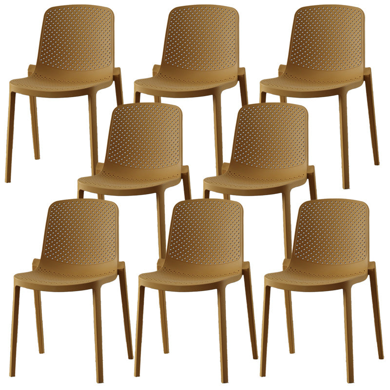 Modern Plastic Chair Parsons Chair in Matte Finish for Kitchen Ginger 8 Piece Set Clearhalo 'Dining Chairs' 'Dining Tables & Seating' 'dining_chair' 'furn' 'furn_dining_chair' 'Furniture' 'Kitchen & Dining Furniture' 5435014