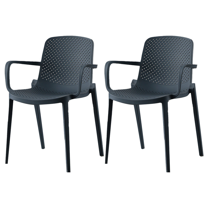 Modern Plastic Chair Parsons Chair in Matte Finish for Kitchen Gray-Blue 2 Piece Set Clearhalo 'Dining Chairs' 'Dining Tables & Seating' 'dining_chair' 'furn' 'furn_dining_chair' 'Furniture' 'Kitchen & Dining Furniture' 5435019