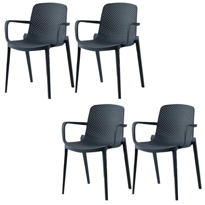 Modern Plastic Chair Parsons Chair in Matte Finish for Kitchen Gray-Blue 4 Piece Set Clearhalo 'Dining Chairs' 'Dining Tables & Seating' 'dining_chair' 'furn' 'furn_dining_chair' 'Furniture' 'Kitchen & Dining Furniture' 5435020