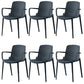 Modern Plastic Chair Parsons Chair in Matte Finish for Kitchen Gray-Blue 6 Piece Set Clearhalo 'Dining Chairs' 'Dining Tables & Seating' 'dining_chair' 'furn' 'furn_dining_chair' 'Furniture' 'Kitchen & Dining Furniture' 5435021