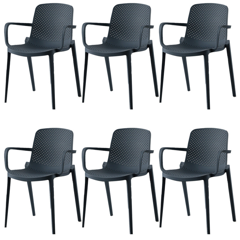 Modern Plastic Chair Parsons Chair in Matte Finish for Kitchen Gray-Blue 6 Piece Set Clearhalo 'Dining Chairs' 'Dining Tables & Seating' 'dining_chair' 'furn' 'furn_dining_chair' 'Furniture' 'Kitchen & Dining Furniture' 5435021
