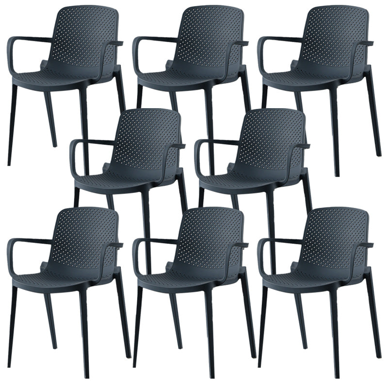 Modern Plastic Chair Parsons Chair in Matte Finish for Kitchen Gray-Blue 8 Piece Set Clearhalo 'Dining Chairs' 'Dining Tables & Seating' 'dining_chair' 'furn' 'furn_dining_chair' 'Furniture' 'Kitchen & Dining Furniture' 5435022