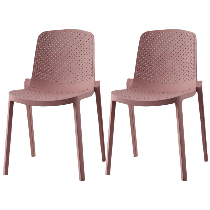 Modern Plastic Chair Parsons Chair in Matte Finish for Kitchen Gray-Pink 2 Piece Set Clearhalo 'Dining Chairs' 'Dining Tables & Seating' 'dining_chair' 'furn' 'furn_dining_chair' 'Furniture' 'Kitchen & Dining Furniture' 5435023