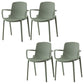 Modern Plastic Chair Parsons Chair in Matte Finish for Kitchen Turquoise 4 Piece Set Clearhalo 'Dining Chairs' 'Dining Tables & Seating' 'dining_chair' 'furn' 'furn_dining_chair' 'Furniture' 'Kitchen & Dining Furniture' 5435032