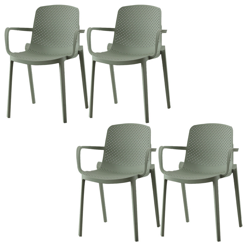 Modern Plastic Chair Parsons Chair in Matte Finish for Kitchen Turquoise 4 Piece Set Clearhalo 'Dining Chairs' 'Dining Tables & Seating' 'dining_chair' 'furn' 'furn_dining_chair' 'Furniture' 'Kitchen & Dining Furniture' 5435032