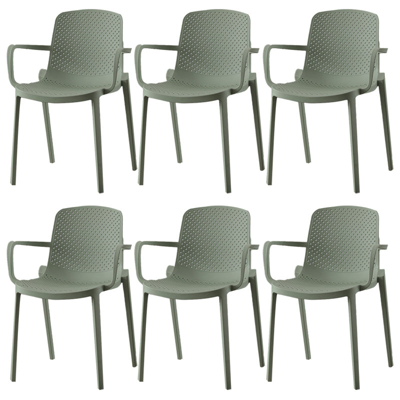 Modern Plastic Chair Parsons Chair in Matte Finish for Kitchen Turquoise 6 Piece Set Clearhalo 'Dining Chairs' 'Dining Tables & Seating' 'dining_chair' 'furn' 'furn_dining_chair' 'Furniture' 'Kitchen & Dining Furniture' 5435033