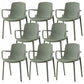 Modern Plastic Chair Parsons Chair in Matte Finish for Kitchen Turquoise 8 Piece Set Clearhalo 'Dining Chairs' 'Dining Tables & Seating' 'dining_chair' 'furn' 'furn_dining_chair' 'Furniture' 'Kitchen & Dining Furniture' 5435034