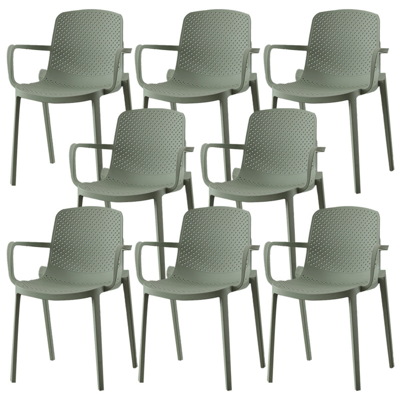 Modern Plastic Chair Parsons Chair in Matte Finish for Kitchen Turquoise 8 Piece Set Clearhalo 'Dining Chairs' 'Dining Tables & Seating' 'dining_chair' 'furn' 'furn_dining_chair' 'Furniture' 'Kitchen & Dining Furniture' 5435034