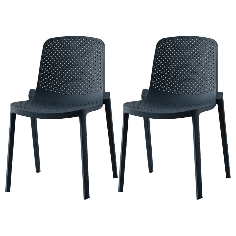 Modern Plastic Chair Parsons Chair in Matte Finish for Kitchen Gray Blue 2 Piece Set Clearhalo 'Dining Chairs' 'Dining Tables & Seating' 'dining_chair' 'furn' 'furn_dining_chair' 'Furniture' 'Kitchen & Dining Furniture' 5435035