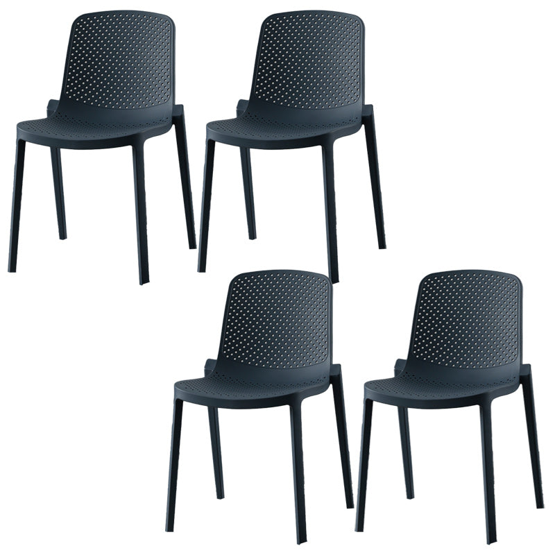 Modern Plastic Chair Parsons Chair in Matte Finish for Kitchen Gray Blue 4 Piece Set Clearhalo 'Dining Chairs' 'Dining Tables & Seating' 'dining_chair' 'furn' 'furn_dining_chair' 'Furniture' 'Kitchen & Dining Furniture' 5435036
