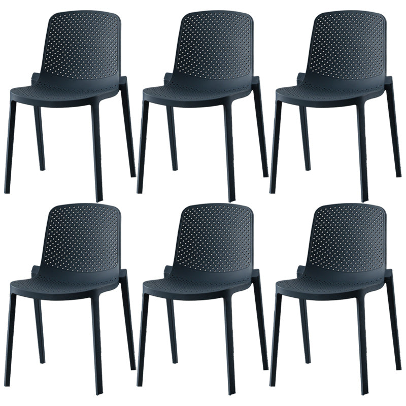 Modern Plastic Chair Parsons Chair in Matte Finish for Kitchen Gray Blue 6 Piece Set Clearhalo 'Dining Chairs' 'Dining Tables & Seating' 'dining_chair' 'furn' 'furn_dining_chair' 'Furniture' 'Kitchen & Dining Furniture' 5435037