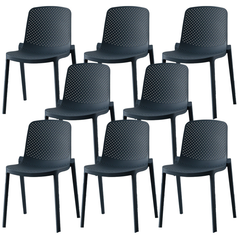 Modern Plastic Chair Parsons Chair in Matte Finish for Kitchen Gray Blue 8 Piece Set Clearhalo 'Dining Chairs' 'Dining Tables & Seating' 'dining_chair' 'furn' 'furn_dining_chair' 'Furniture' 'Kitchen & Dining Furniture' 5435038