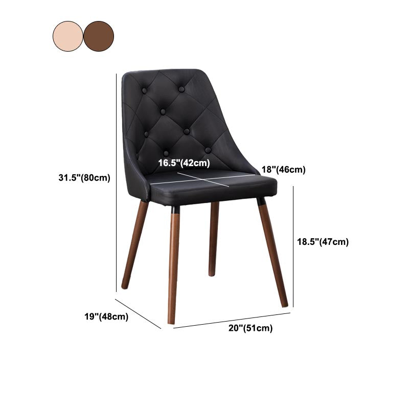 Moderne PU lederen eetkamerstoelen Parsons stoel in matte afwerking voor binnen