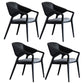 Contemporary Wood Dining Arm Chair Open Back Dining Side Furniture in Matte Finish