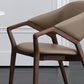 Contemporary Wood Dining Arm Chair Open Back Dining Side Furniture in Matte Finish