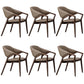 Contemporary Wood Dining Arm Chair Open Back Dining Side Furniture in Matte Finish