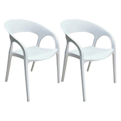 Moderne buitenetstoel open rug plastic eetgelegenheid fauteuil