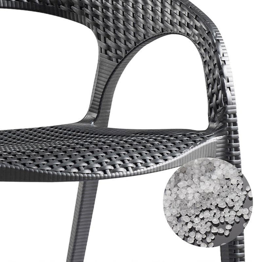 Chaise de salle à manger extérieure moderne ouverte en plastique en plastique fauteuil