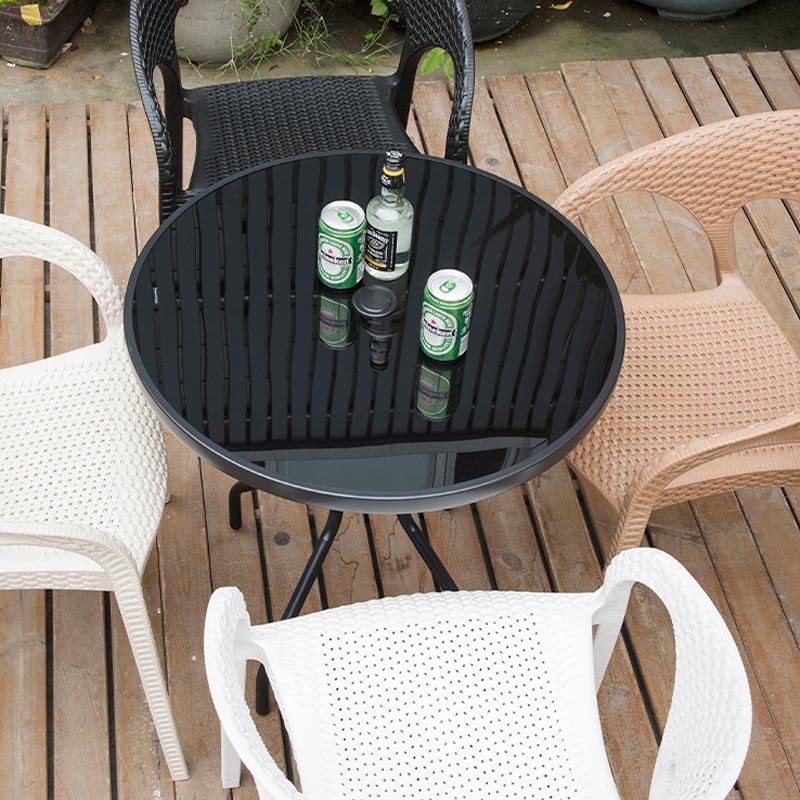 Moderne buitenetstoel open rug plastic eetgelegenheid fauteuil