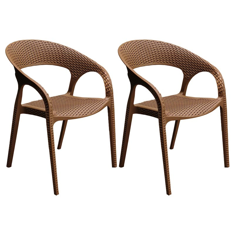 Moderne buitenetstoel open rug plastic eetgelegenheid fauteuil