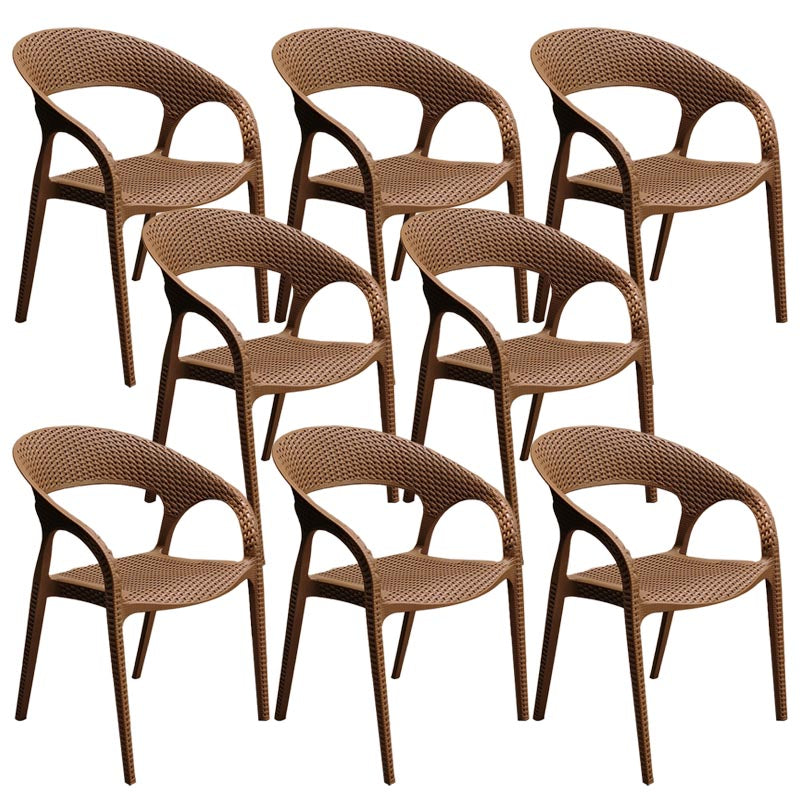 Moderne buitenetstoel open rug plastic eetgelegenheid fauteuil