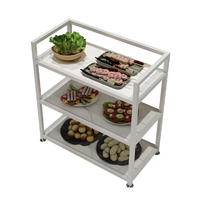 Modern 25.59"H Rolling Prep Table Metal Prep Table for Home Use