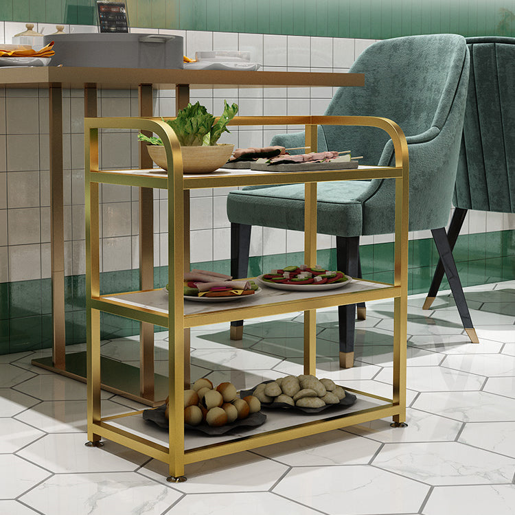 Modern 25.59"H Rolling Prep Table Metal Prep Table for Home Use