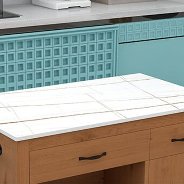 Tavolo da cucina moderna da cucina stazionaria tavolo da cucina rettangolare con cassetto