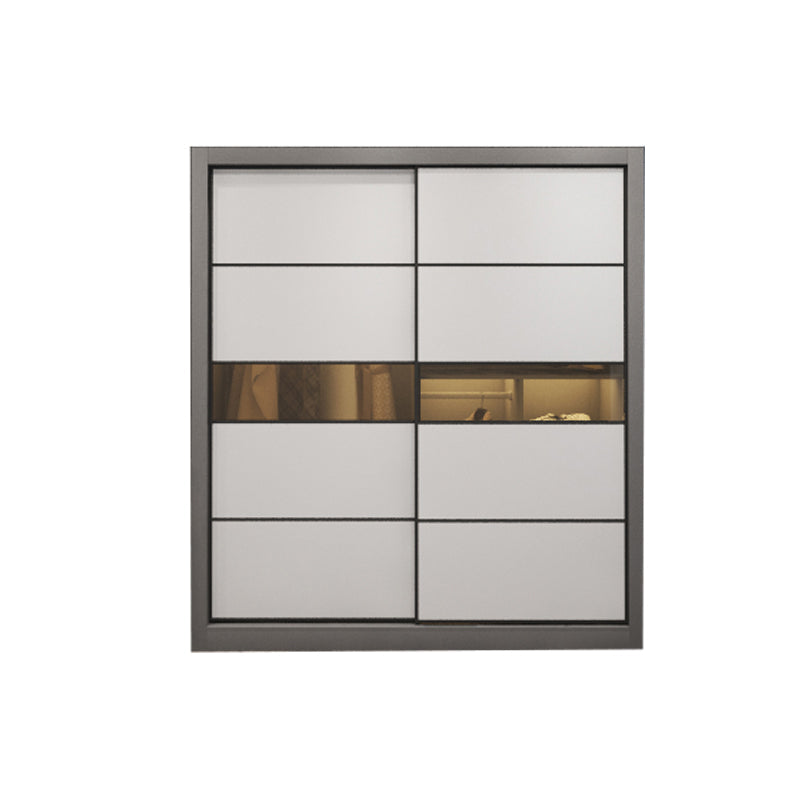 Contemporary Style Wooden Wardrobe White Colour Soft Close Door Wardrobe Closet 47"L x 24"W x 79"H Armoires & Wardrobes Clearhalo 'Armoires & Wardrobes' 'armoires_wardrobes' 'Bedroom Furniture' 'furn' 'furn_armoires_wardrobes' 'Furniture' 5435347