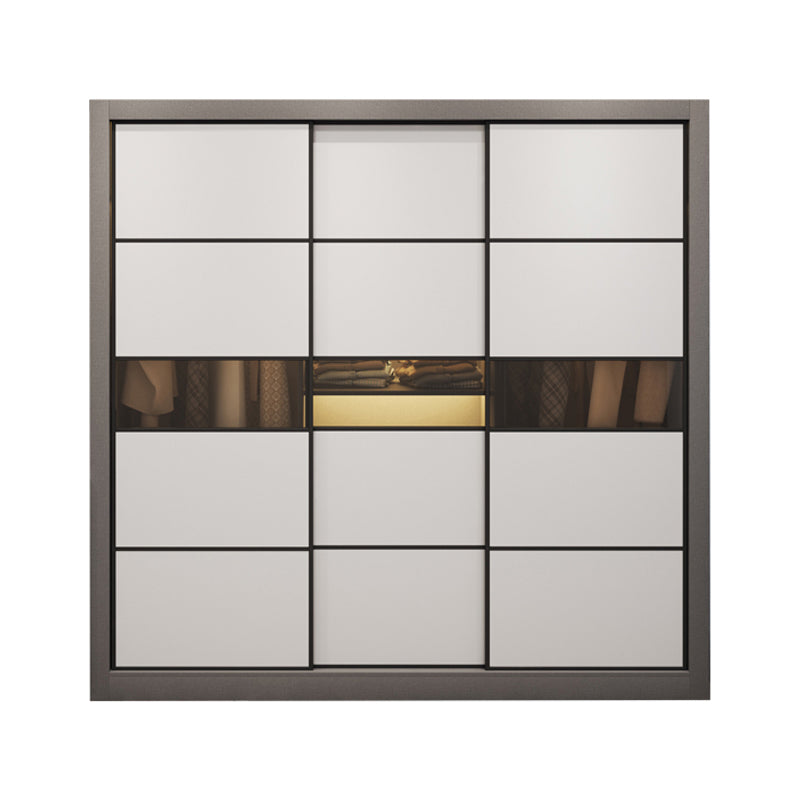 Contemporary Style Wooden Wardrobe White Colour Soft Close Door Wardrobe Closet 79"L x 24"W x 79"H Armoires & Wardrobes Clearhalo 'Armoires & Wardrobes' 'armoires_wardrobes' 'Bedroom Furniture' 'furn' 'furn_armoires_wardrobes' 'Furniture' 5435348