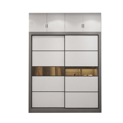 Contemporary Style Wooden Wardrobe White Colour Soft Close Door Wardrobe Closet 47"L x 24"W x 79"H Armories & Top Cabinet Clearhalo 'Armoires & Wardrobes' 'armoires_wardrobes' 'Bedroom Furniture' 'furn' 'furn_armoires_wardrobes' 'Furniture' 5435349