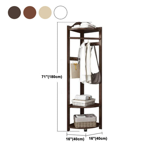 Modern Style Open Armoire Pine Wood Cabinet with Clothing Rod