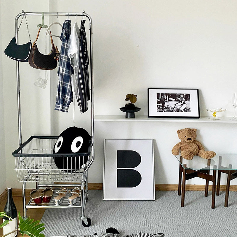 Kleiderschrank im zeitgenössischen Stil offener Kleiderschrank mit Rädern für Zuhause