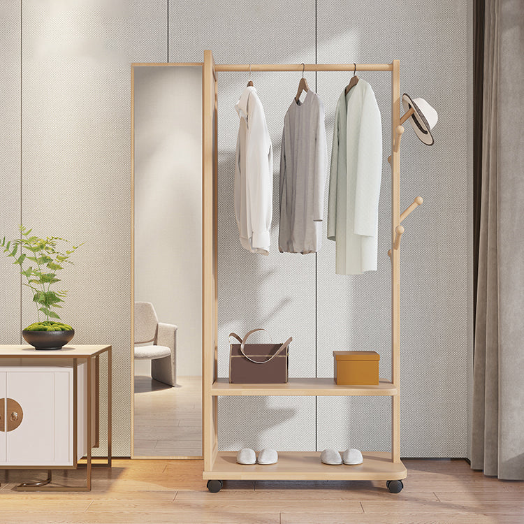 Armario contemporáneo de madera maciza 2 estantes armario de vestuario