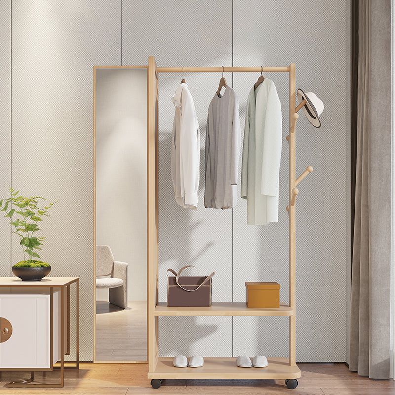 Armario contemporáneo de madera maciza 2 estantes armario de vestuario