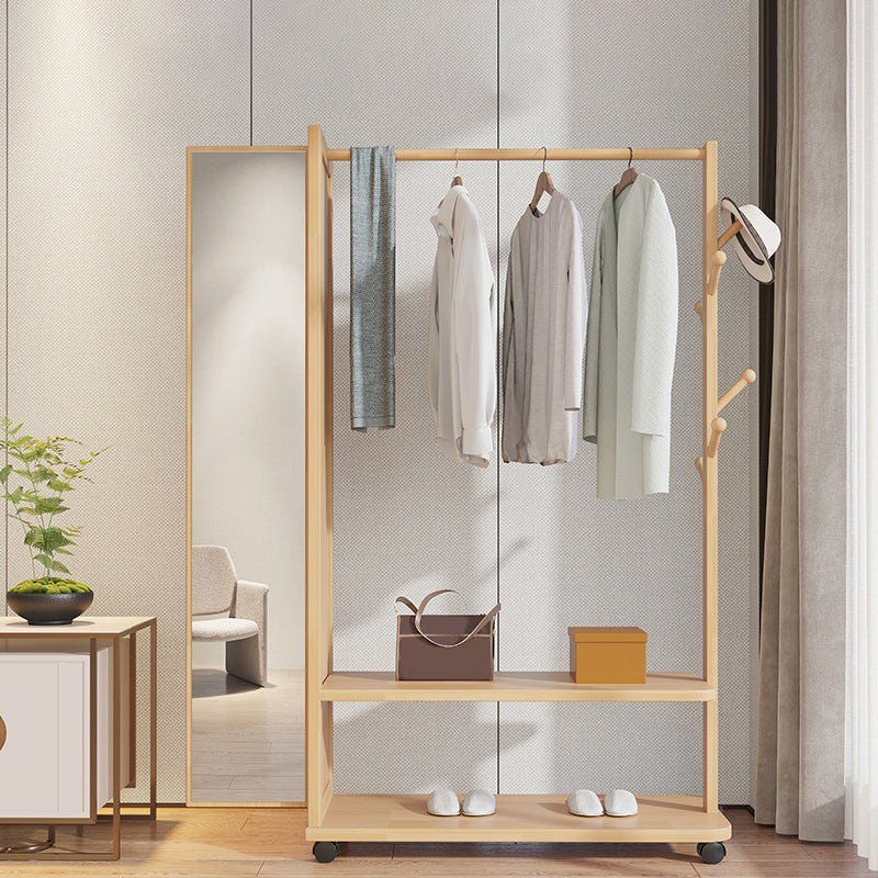 Armario contemporáneo de madera maciza 2 estantes armario de vestuario