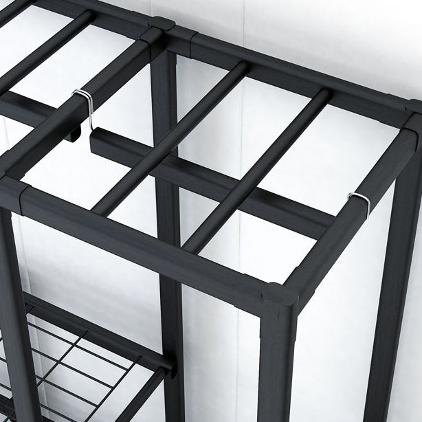 Industriegarderobe Armoire Schwarzer Aufbewahrungsschrank für Schlafzimmer