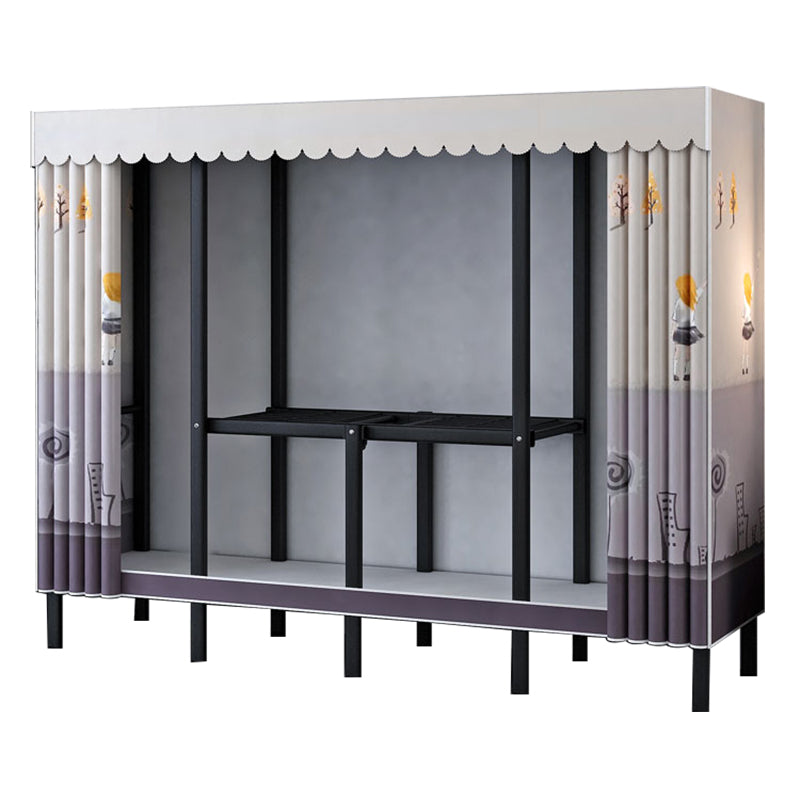 Industriegarderobe Armoire Schwarzer Aufbewahrungsschrank für Schlafzimmer