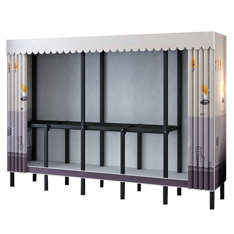 Industriegarderobe Armoire Schwarzer Aufbewahrungsschrank für Schlafzimmer