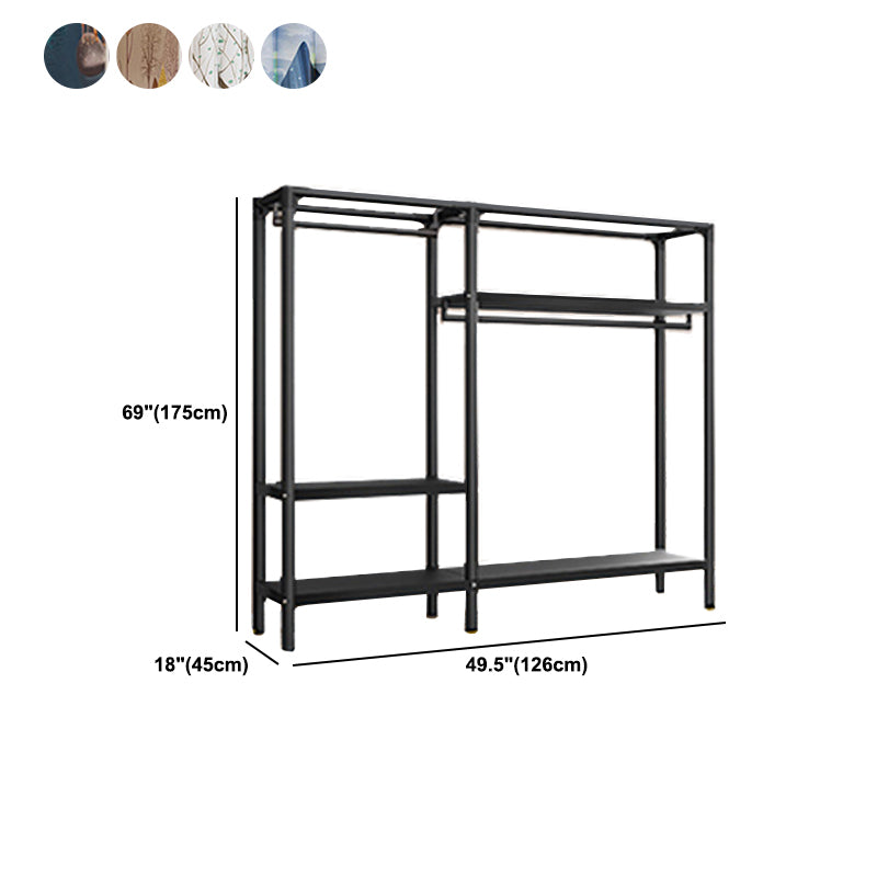 Steel Frame Wardrobe Armoire Contemporary Style Wardrobe Cabinet for Home Clearhalo 'Armoires & Wardrobes' 'armoires_wardrobes' 'Bedroom Furniture' 'furn' 'furn_armoires_wardrobes' 'Furniture' 5435679