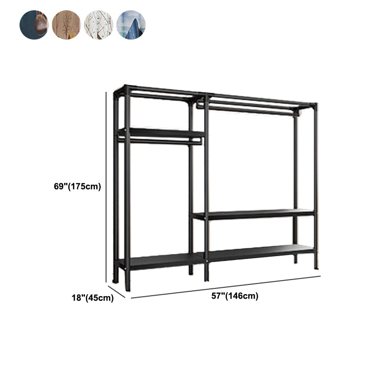 Steel Frame Wardrobe Armoire Contemporary Style Wardrobe Cabinet for Home Clearhalo 'Armoires & Wardrobes' 'armoires_wardrobes' 'Bedroom Furniture' 'furn' 'furn_armoires_wardrobes' 'Furniture' 5435680