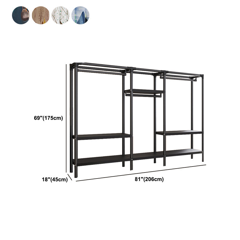 Steel Frame Wardrobe Armoire Contemporary Style Wardrobe Cabinet for Home Clearhalo 'Armoires & Wardrobes' 'armoires_wardrobes' 'Bedroom Furniture' 'furn' 'furn_armoires_wardrobes' 'Furniture' 5435682