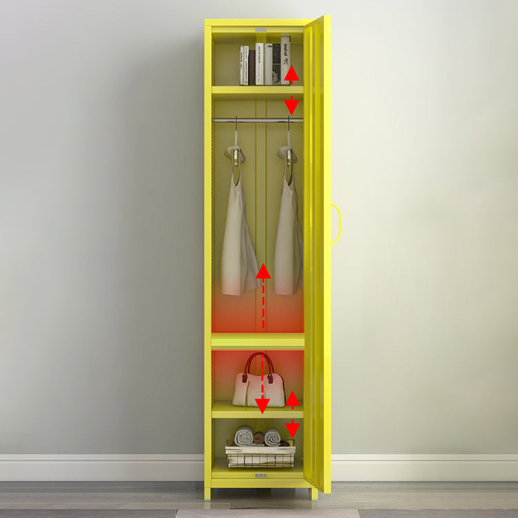 Gabinete de vestuario de estilo contemporáneo Armario de acero con varilla de ropa