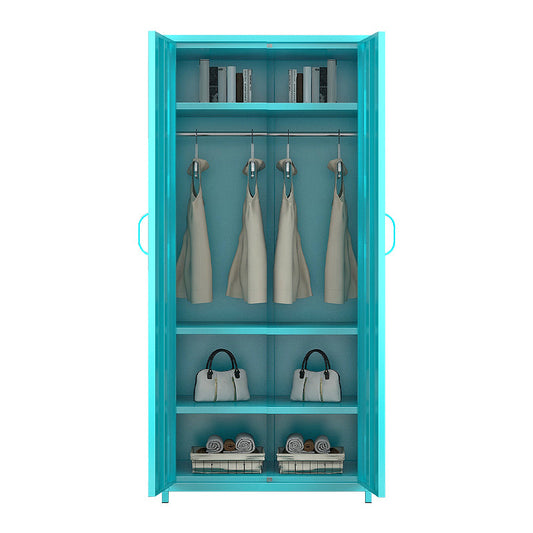 Contemporary Style Wardrobe Cabinet Steel Wardrobe Cabinet with Clothing Rod