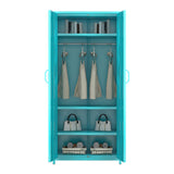 Gabinete de vestuario de estilo contemporáneo Armario de acero con varilla de ropa