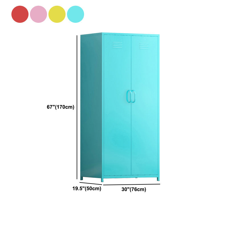 Gabinete de vestuario de estilo contemporáneo Armario de acero con varilla de ropa