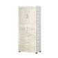 Beige and White Wardrobe Armoire Contemporary Style Plastic Wardrobe Cabinet