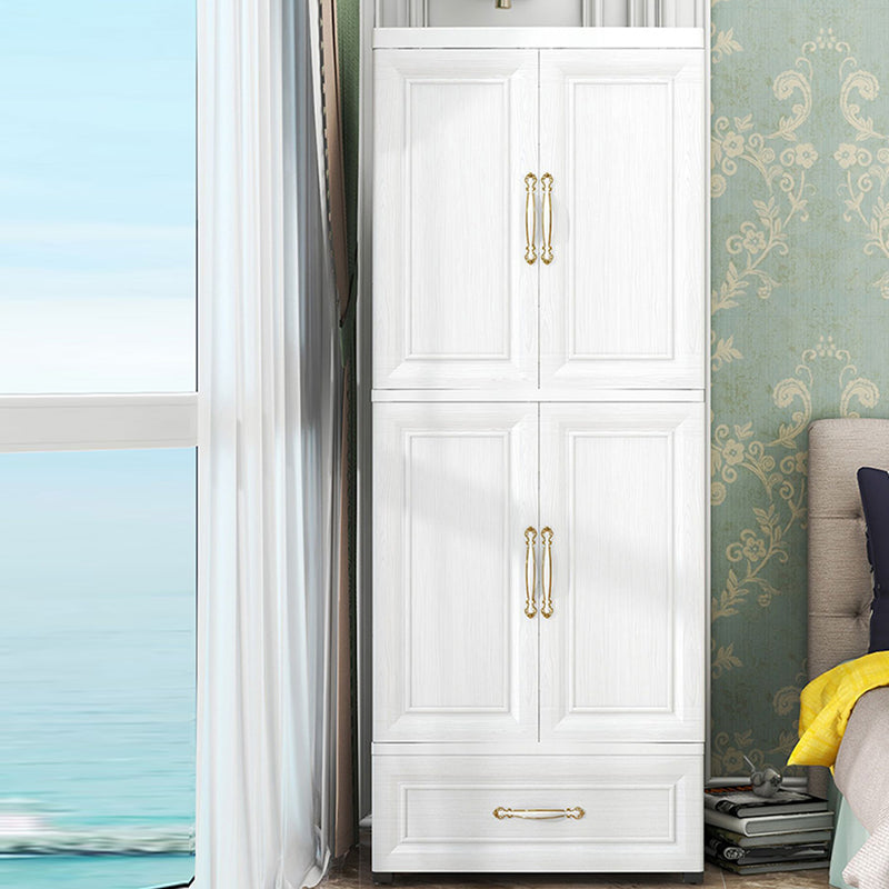 Beige and White Wardrobe Armoire Contemporary Style Plastic Wardrobe Cabinet